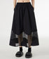 Curved Mesh Panel Flare Skirt
